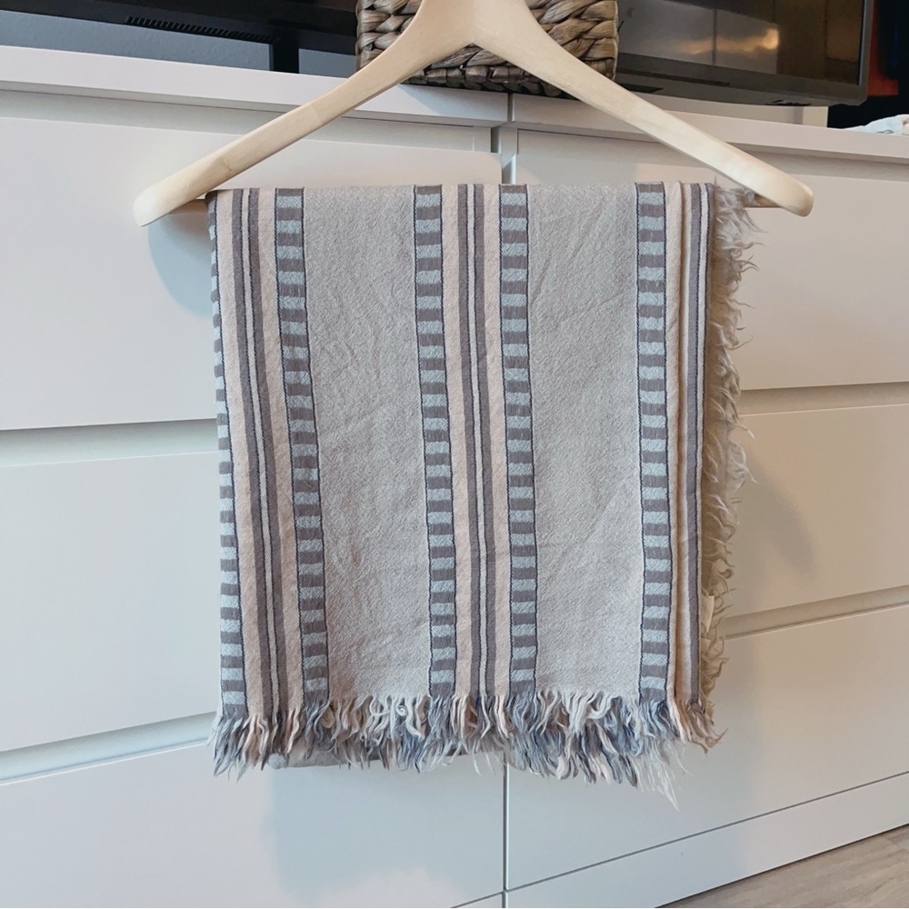 Aritzia Wilfred 100% Wool Taupe Tan Beige Blanket Scarf